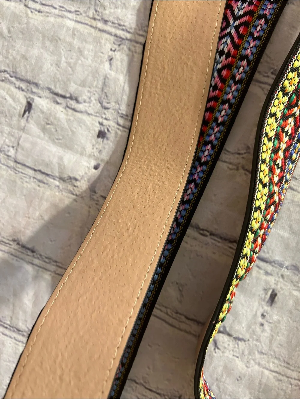 BOHO AZTEC WESTERN MULTI COLORED FABRIC VEGAN BLACK & BROWN (2) BELTS SIZE 1X